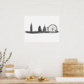 Poster Londres Angleterre Destination Skyline Skyline Vin (Cuisine)