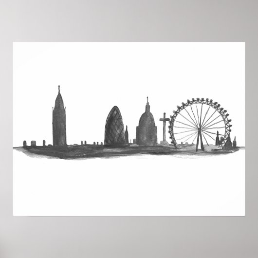 Poster Londres Angleterre Destination Skyline Skyline Vin (Devant)