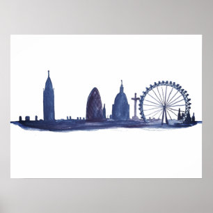 Poster Londres Angleterre Destination Skyline Skyline Vin