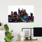 Poster Londres, Angleterre en graffiti (Bureau à domicile)