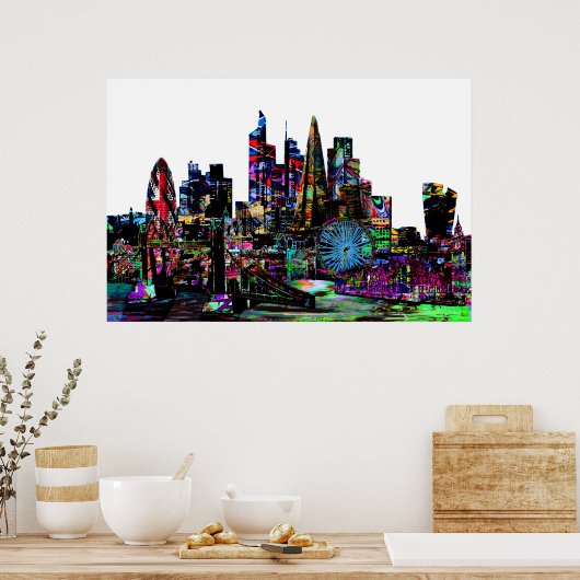 Poster Londres, Angleterre en graffiti (Cuisine)