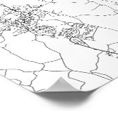 Poster Londres, Angleterre (noir sur blanc) (Coin)