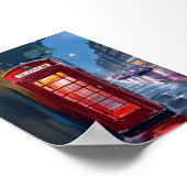 Poster Londres Angleterre Red Telephone Booth Travel Art (Coin)