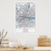 Poster Londres Angleterre Royaume-Uni City Plan Voyage (Cuisine)