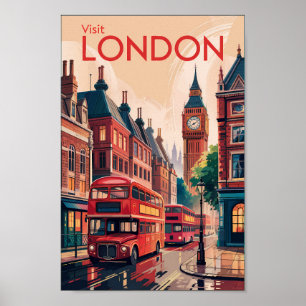 Poster Londres Angleterre Travel Art Vintage