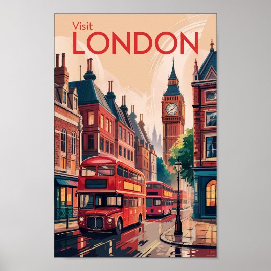 Poster Londres Angleterre Travel Art Vintage (Devant)