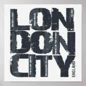 Poster Londres, Angleterre Typographie (Devant)