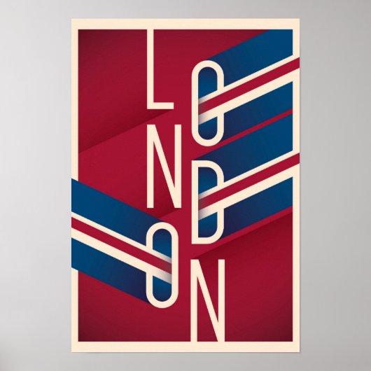 Poster Londres, Angleterre | Typographie illustrée Retro (Devant)
