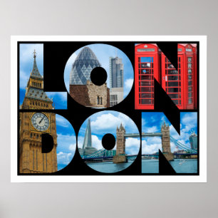 Poster Londres Angleterre Typographie Voyage