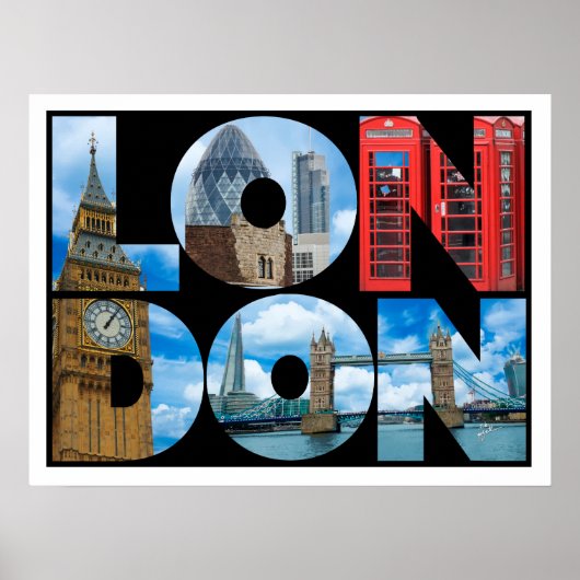 Poster Londres Angleterre Typographie Voyage (Devant)