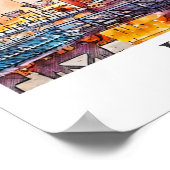 Poster Londres Angleterre Voyage Aquarelle main tiré (Coin)