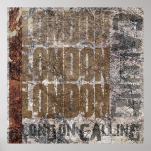 Poster Londres appelle l'affiche grunge graphique de