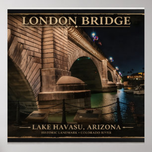 Poster Londres Bridge la nuit