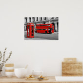 Poster Londres Bus & Red Telephone Box (Cuisine)