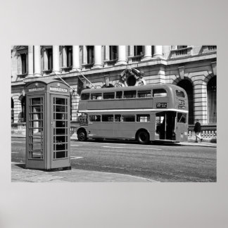 Poster Londres Bus & Red Telephone Box