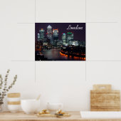 Poster Londres City Night Skyline Royaume-Uni Voyage (Cuisine)