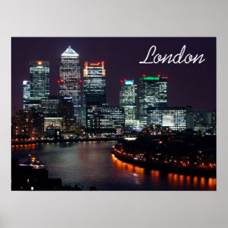 Poster Londres City Night Skyline Royaume-Uni Voyage