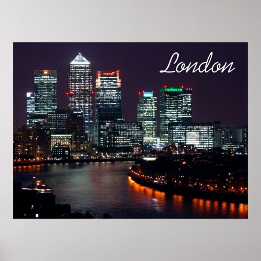 Poster Londres City Night Skyline Royaume-Uni Voyage (Devant)