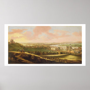 Poster Londres de la colline de Greenwich, c.1680 (huile