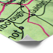 Poster Londres, England Street Map (Coin)