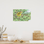 Poster Londres, England Street Map (Cuisine)