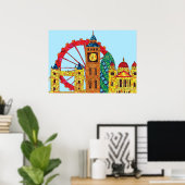 Poster Londres Icon Building Mozaic (Bureau à domicile)