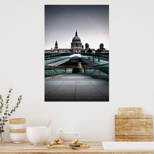 Poster Londres - Millennium Bridge & St Pauls (6334) (Cuisine)