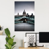 Poster Londres - Millennium Bridge & St Pauls (6334) (Bureau à domicile)