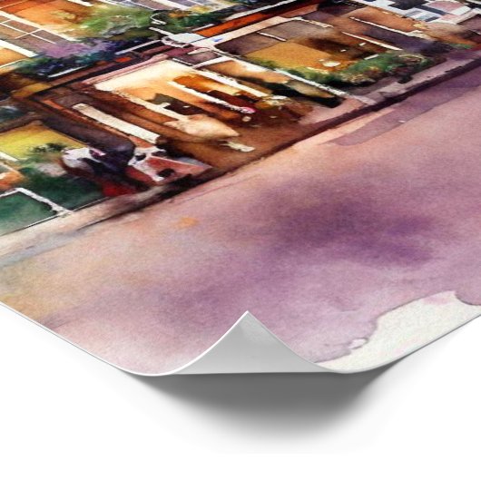 Poster Londres - Notting Hill (D), Aquarelle (Coin)