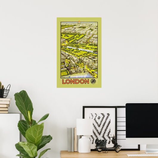 Poster Londres par GWR (frontière) (Bureau à domicile)