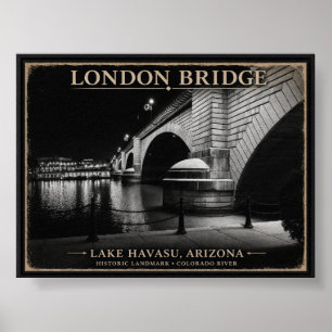 Poster Londres Pont Black & White Night