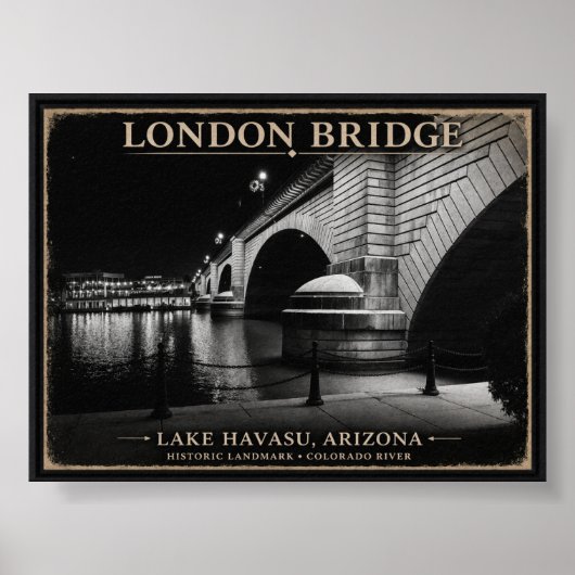 Poster Londres Pont Black & White Night (Devant)