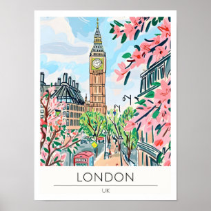 Poster Londres Royaume-Uni Art Illustration Voyage