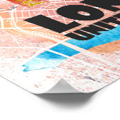 Poster Londres Royaume-Uni Carte illustrée avec des monum (Coin)