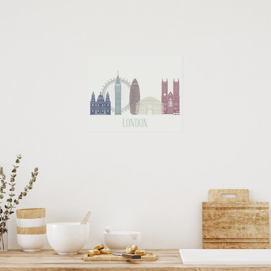 Poster Londres Skyline (Cuisine)