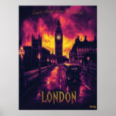 Poster Londres Skyline - Charcoal Monochrome Art - Urban (Devant)