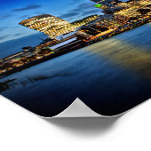 Poster Londres Skyline Cityscape La Nuit (Coin)