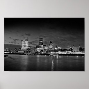 Poster Londres Skyline Cityscape La Nuit