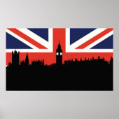 Poster Londres Skyline | Le drapeau britannique (Devant)