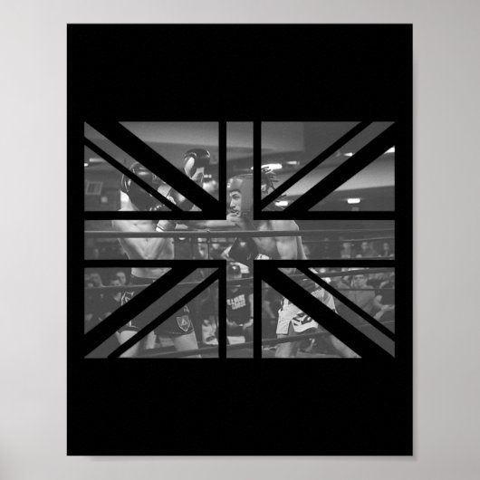 Poster Londres Souvenir British Drapeau Boxe Match Funky (Devant)