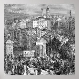 Poster Londres victorienne - pont 1872 de Londres