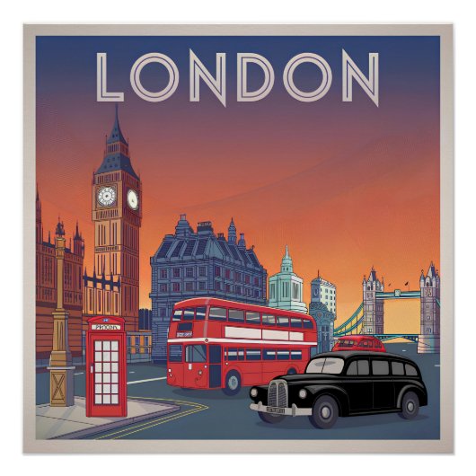 Poster Londres vintage (Devant)