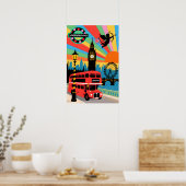 Poster Londres Voyage Art Pop (Cuisine)