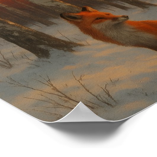Poster Lone Fox in winter  (Coin)