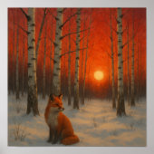 Poster Lone Fox in winter  (Devant)