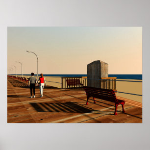 Poster Long Beach Boardwalk, Long Island, New York