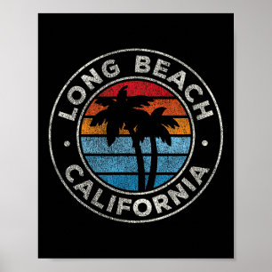 Poster Long Beach California Ca Vintage Graphisme les ann
