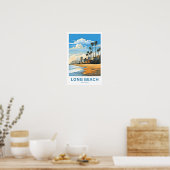 Poster Long Beach California Travel Print (Cuisine)