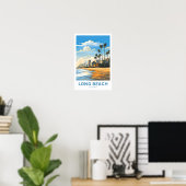 Poster Long Beach California Travel Print (Bureau à domicile)