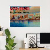 Poster Long Beach, Californie - La Reine des Plages (Bureau à domicile)